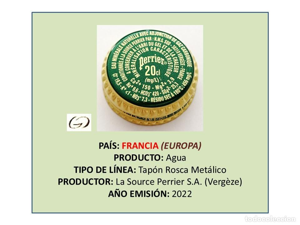 Otras botellas y bebidas antiguas de colecci&oacute;n: TAPON CORONA CAPSULA CHAPA ROSCA MET&Aacute;LICO AGUA PERRIER (FRANCIA)