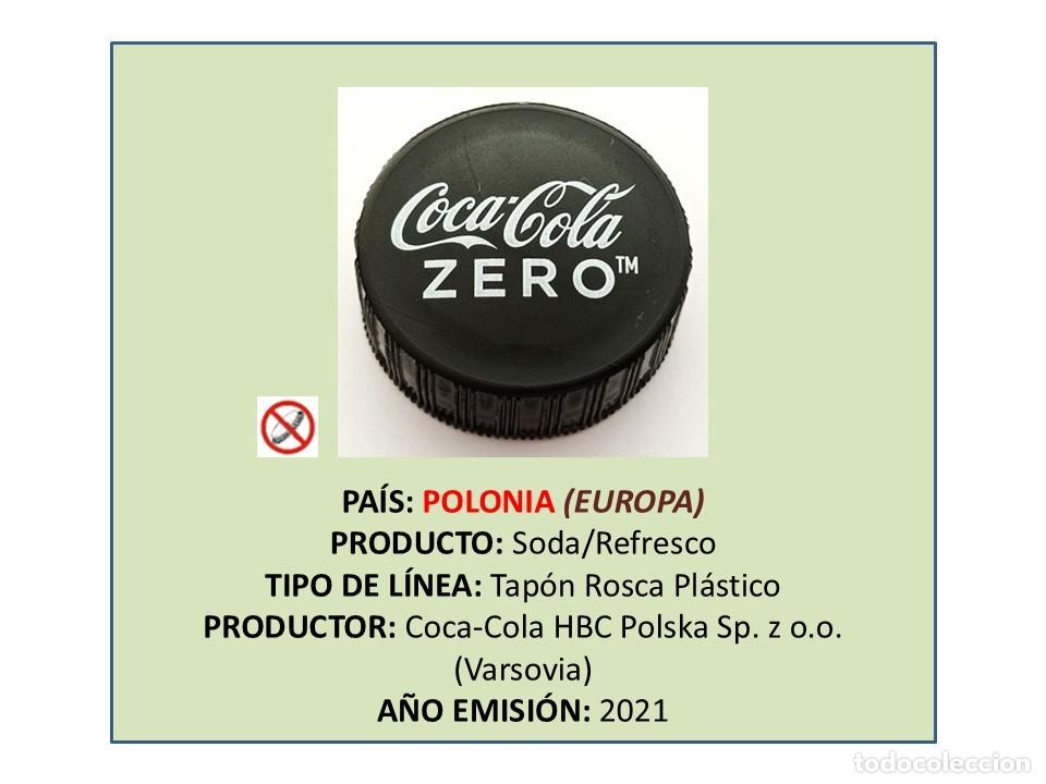 Otras botellas y bebidas antiguas de colecci&oacute;n: TAPON CORONA CAPSULA CHAPA ROSCA PL&Aacute;STICO COCA-COLA ZERO (POLONIA)
