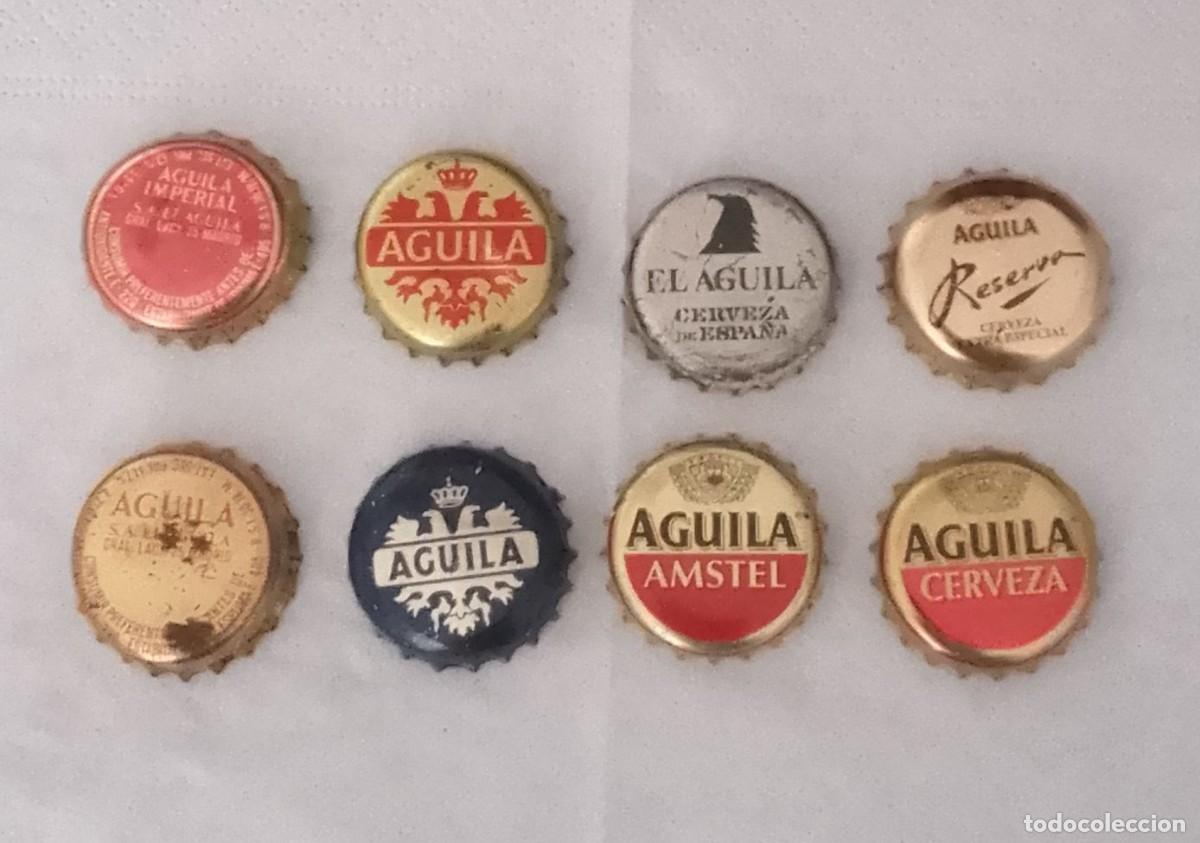 Otras botellas y bebidas antiguas de colecci&oacute;n: LOTE CHAPAS MARCA AGUILA DE CERVEZA