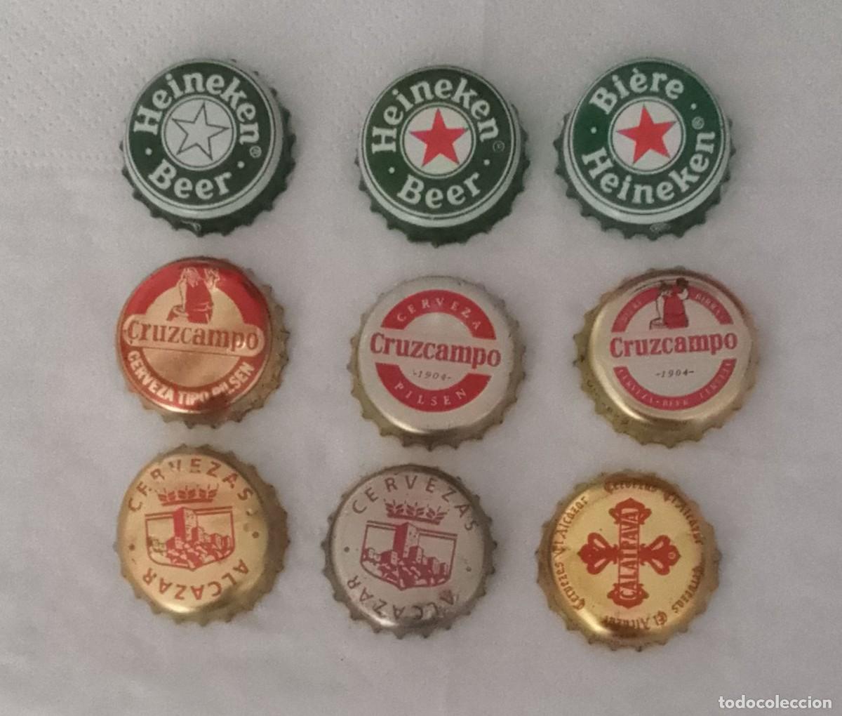 Otras botellas y bebidas antiguas de colecci&oacute;n: LOTE DE CHAPAS DE VARIAS MARCAS CERVEZA