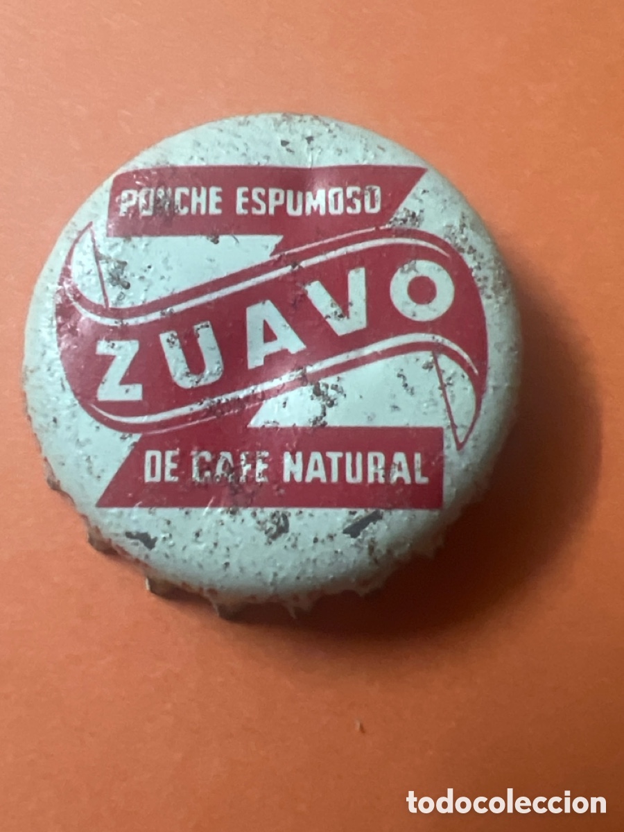 Otras botellas y bebidas antiguas de colecci&oacute;n: T4/X100/E4. CHAPA ZUAVO, PONCHE ESPUMOSO DE CAF&Eacute; NATURAL - CON CORCHO