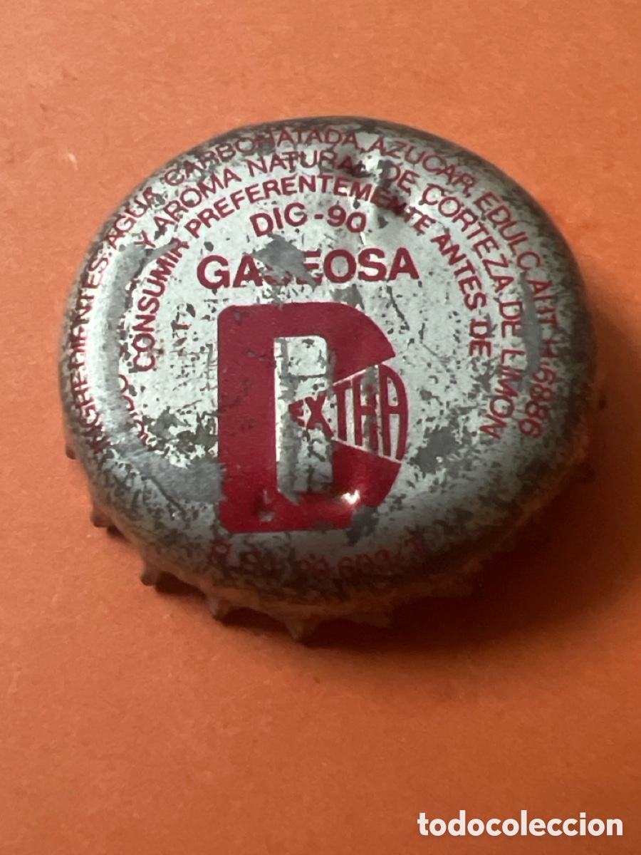 Otras botellas y bebidas antiguas de colecci&oacute;n: T4/X100/G5. CHAPA GASEOSA D EXTRA