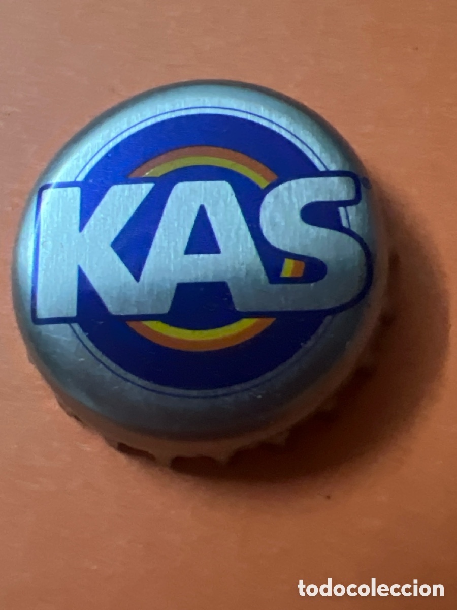 Otras botellas y bebidas antiguas de colecci&oacute;n: T4/X100/H4. Chapa metalica de refresco marca kas