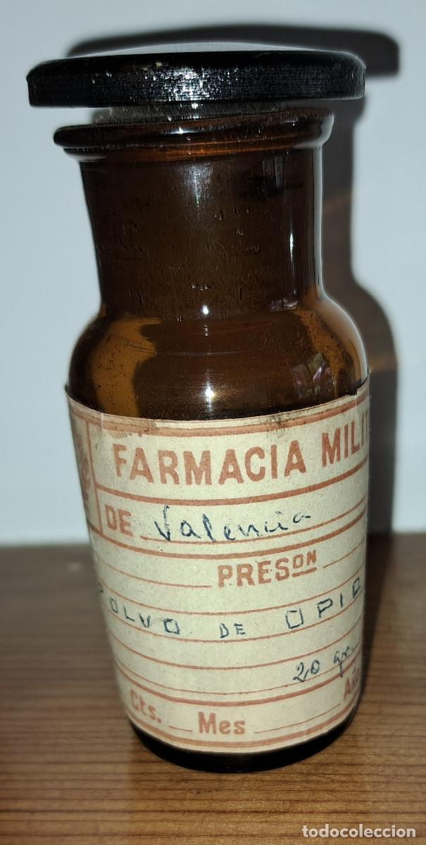Otras botellas y bebidas antiguas de colecci&oacute;n: POLVO DE OPIO - FARMACIA MILITAR - VALENCIA - A&Ntilde;OS 40 - ART&Iacute;CULO DE COLECCIONISMO - NO APTO CONSUMO