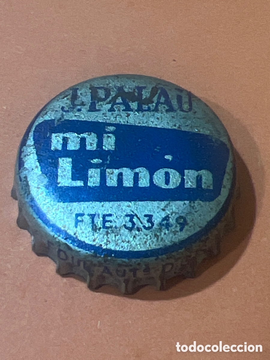 Otras botellas y bebidas antiguas de colecci&oacute;n: T4/X94/C5. CHAPA - Soda/Refresco - Mi Lim&oacute;n J. Palau FTE 3349 - Espa&ntilde;a - Con corcho