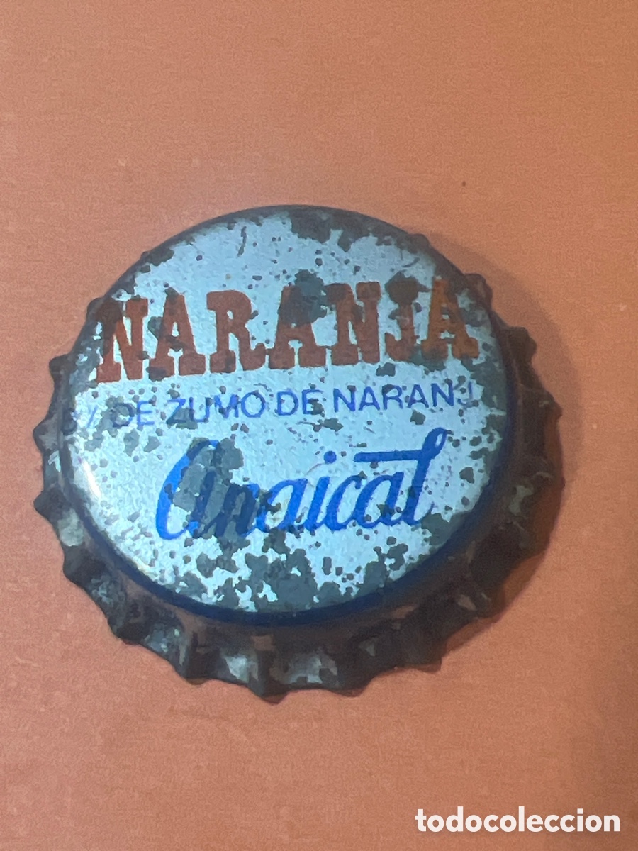 Otras botellas y bebidas antiguas de colecci&oacute;n: T4/X94/C6. chapa Anaical refresco de naranja antigua