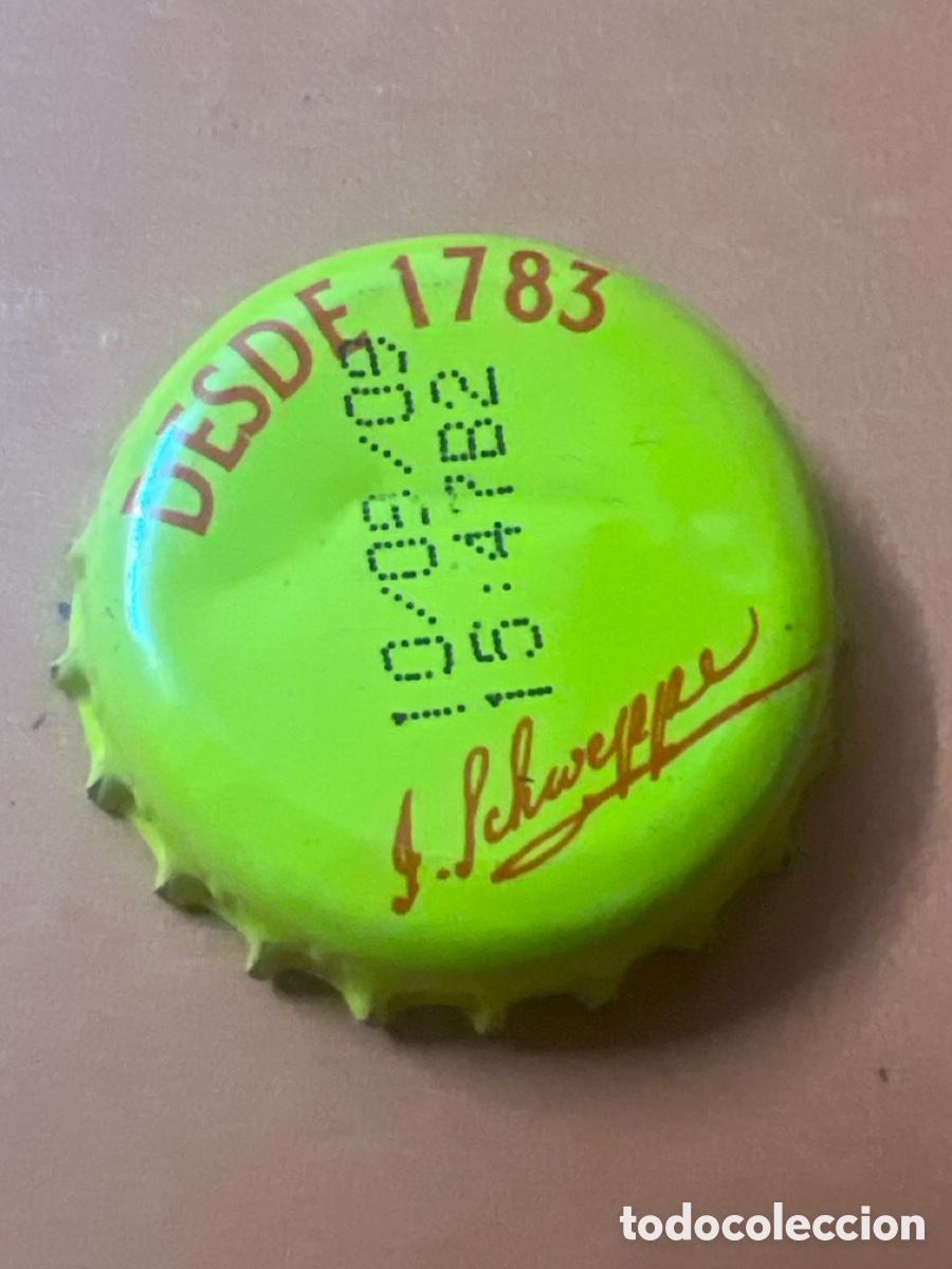 Otras botellas y bebidas antiguas de colecci&oacute;n: T4/X95/O5. Chapa T&oacute;nica Schweppes - Desde 1783