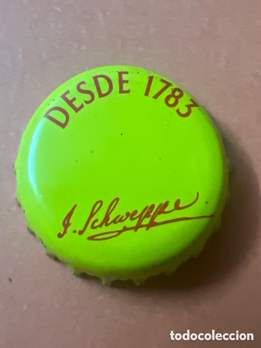 Otras botellas y bebidas antiguas de colecci&oacute;n: T4/X95/P4. Chapa T&oacute;nica Schweppes - Desde 1783