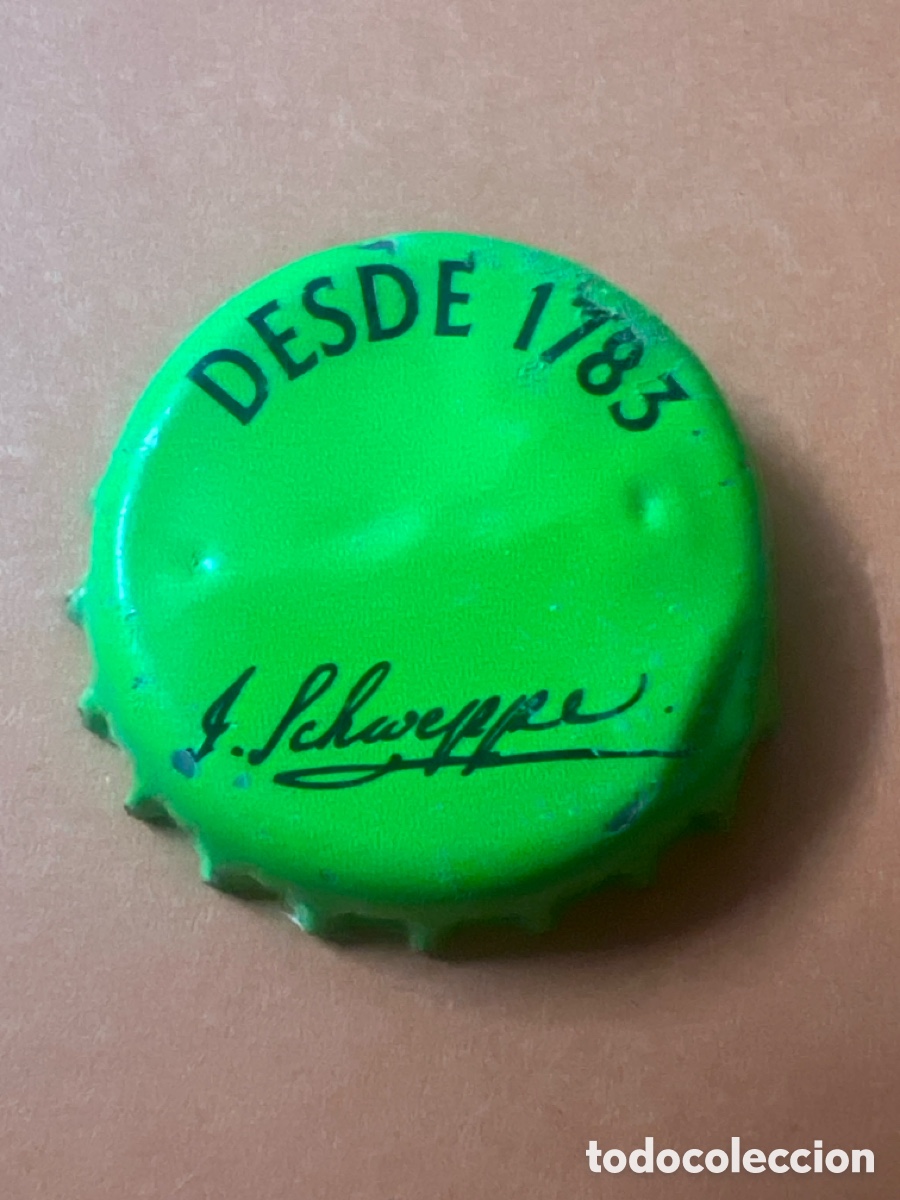 Collectionnisme d'Autres Bouteilles et Boissons : T4/X95/Q3. chapa tap&oacute;n corona de t&oacute;nica schweppes, verde.