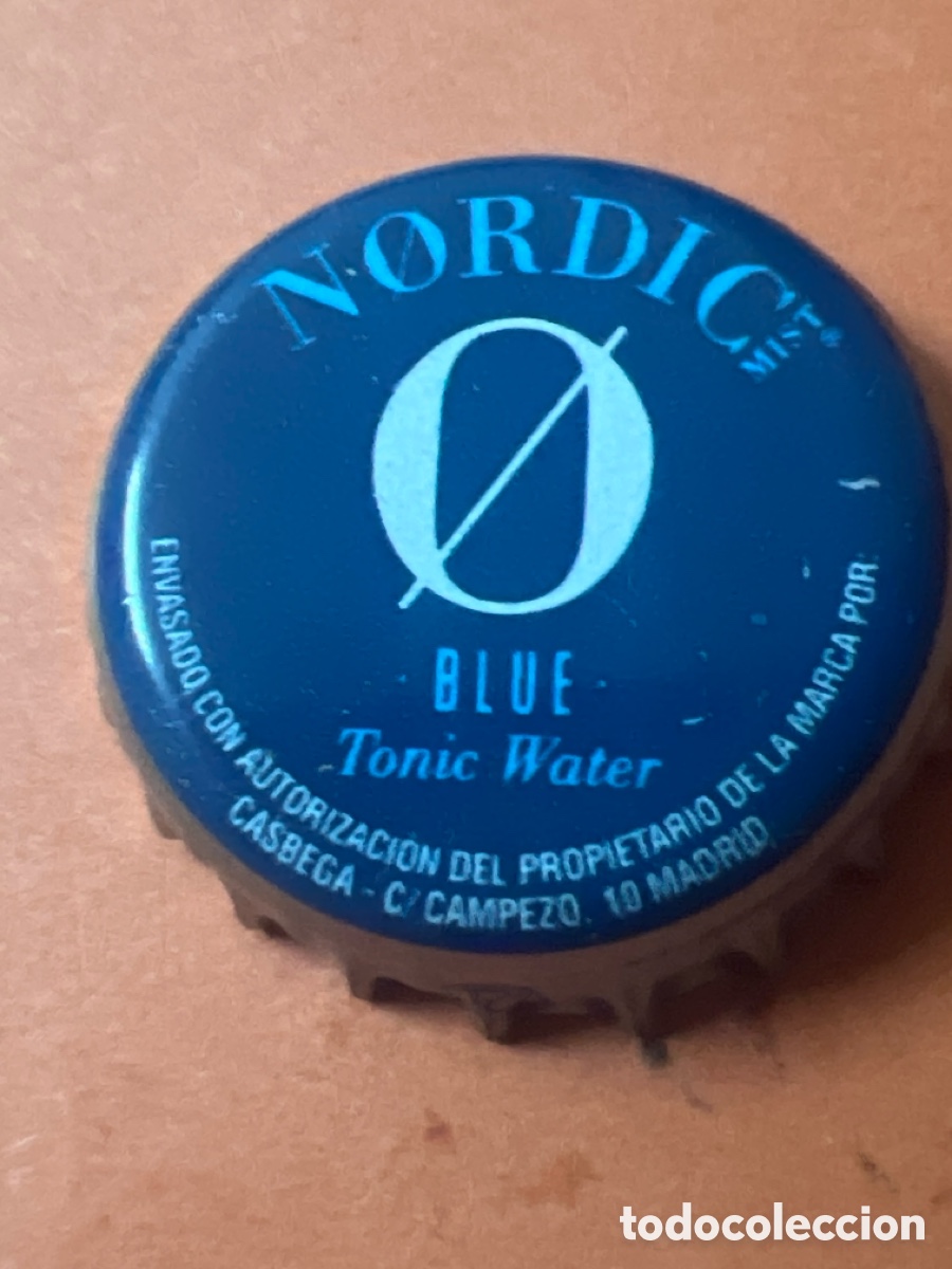 Otras botellas y bebidas antiguas de colecci&oacute;n: T4/X91/H4. CHAPA REFRESCO NORDIC MIST BLUE TONIC WATER DIRECCI&Oacute;N MADRID -SPAIN-