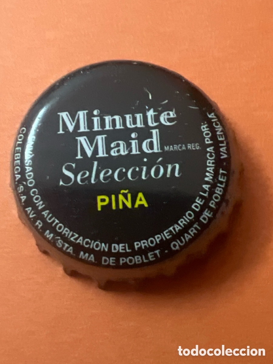 Otras botellas y bebidas antiguas de colecci&oacute;n: T4/X91/L6. chapa tap&oacute;n corona de zumo minute maid de pi&ntilde;a