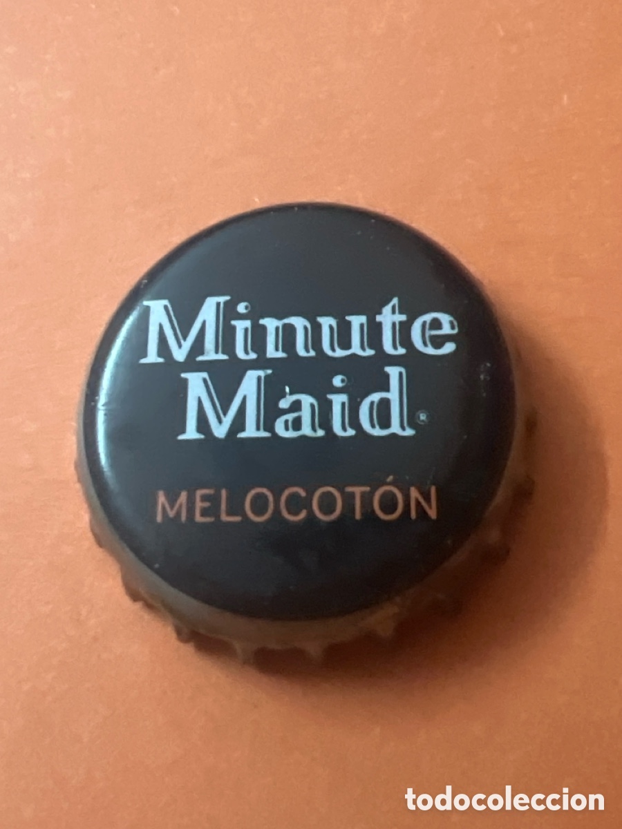 Otras botellas y bebidas antiguas de colecci&oacute;n: T4/X91/M2. chapa tap&oacute;n corona de zumo minute maid de melocot&oacute;n.