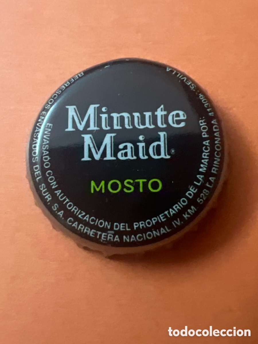 Otras botellas y bebidas antiguas de colecci&oacute;n: T4/X91/M3. CHAPA REFRESCO MINUTE MAID MOSTO - SPAIN