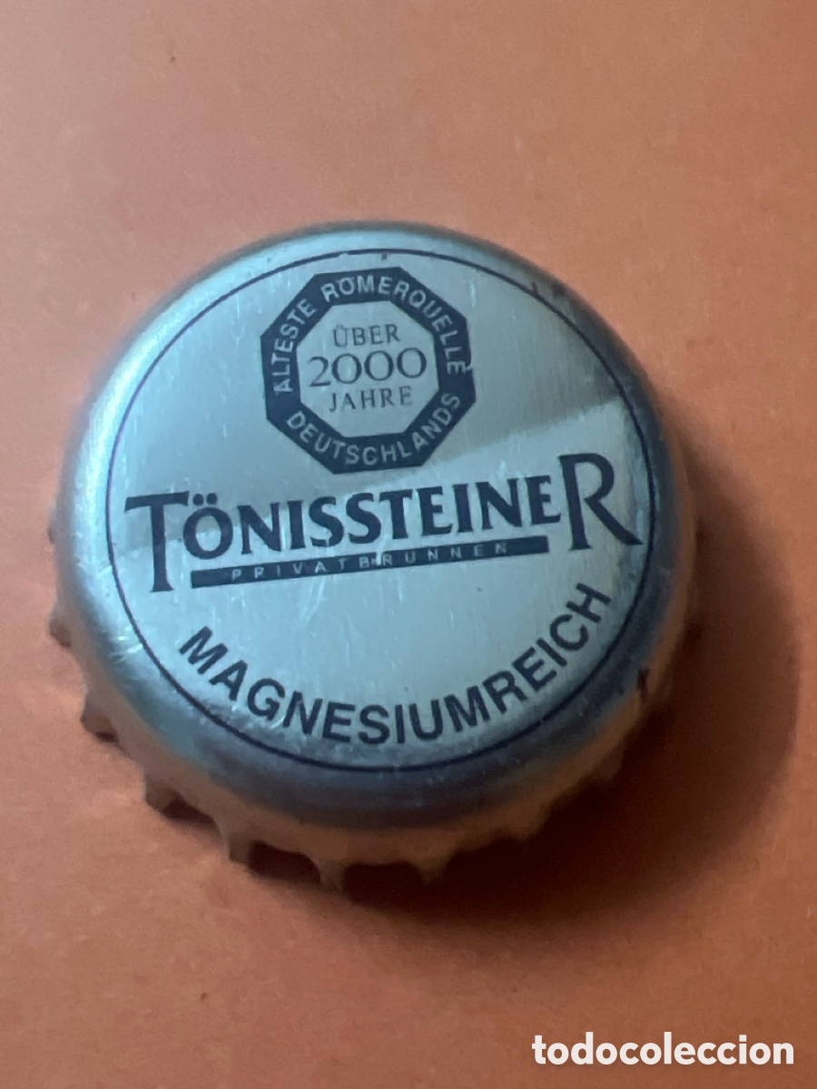 Otras botellas y bebidas antiguas de colecci&oacute;n: T4/X106/P5. Chapa Agua Mineral Carbonatada T&ouml;nissteiner