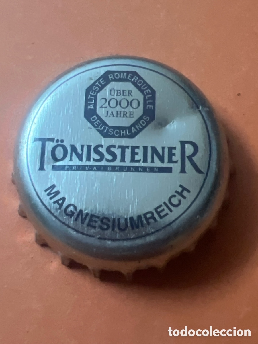 Otras botellas y bebidas antiguas de colecci&oacute;n: T4/X106/Q4. Chapa Agua Mineral Carbonatada T&ouml;nissteiner
