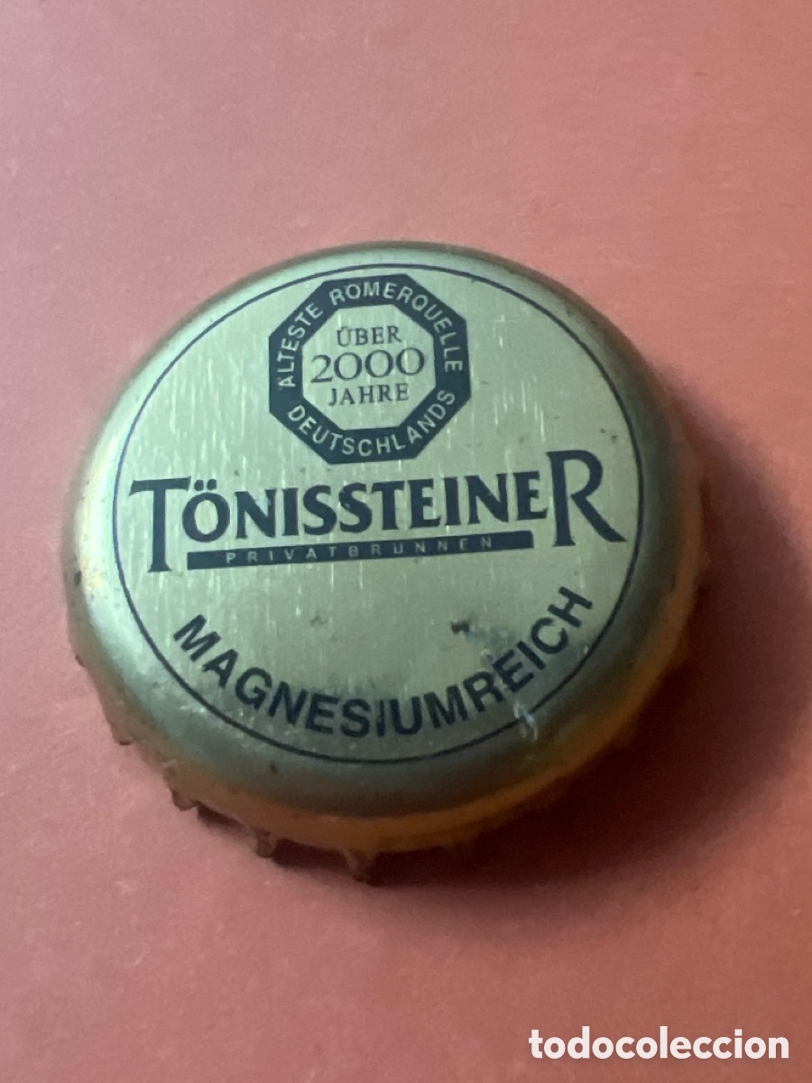 Otras botellas y bebidas antiguas de colecci&oacute;n: T4/X104/B3. Chapa Agua Mineral Carbonatada T&ouml;nissteiner