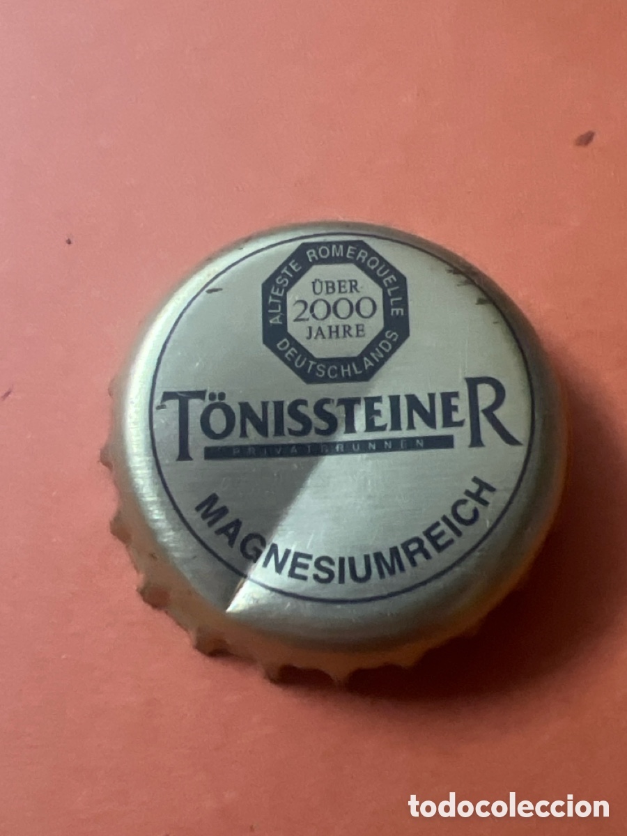 Otras botellas y bebidas antiguas de colecci&oacute;n: T4/X104/B4. Chapa Agua Mineral Carbonatada T&ouml;nissteiner