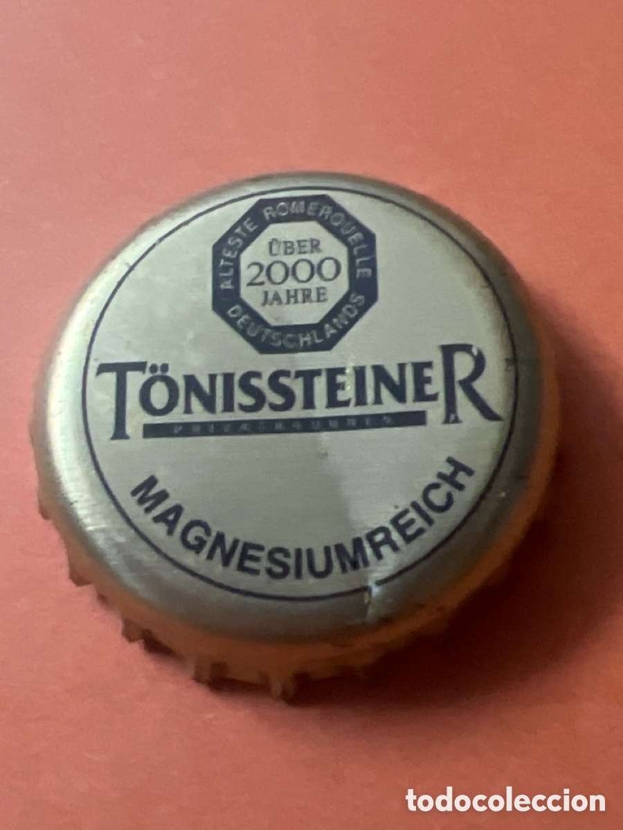 Otras botellas y bebidas antiguas de colecci&oacute;n: T4/X104/B5. Chapa Agua Mineral Carbonatada T&ouml;nissteiner