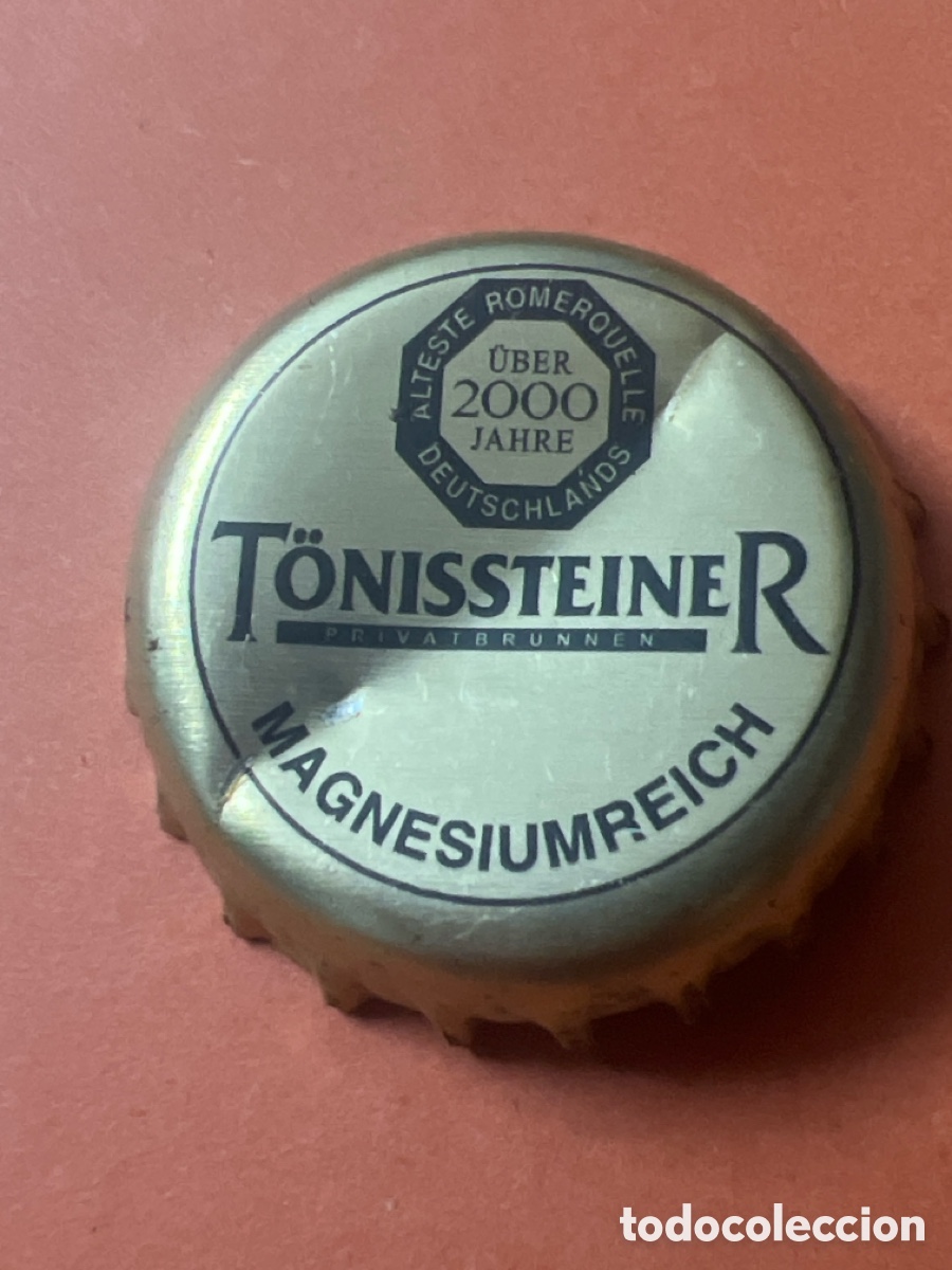 Otras botellas y bebidas antiguas de colecci&oacute;n: T4/X104/B6. Chapa Agua Mineral Carbonatada T&ouml;nissteiner