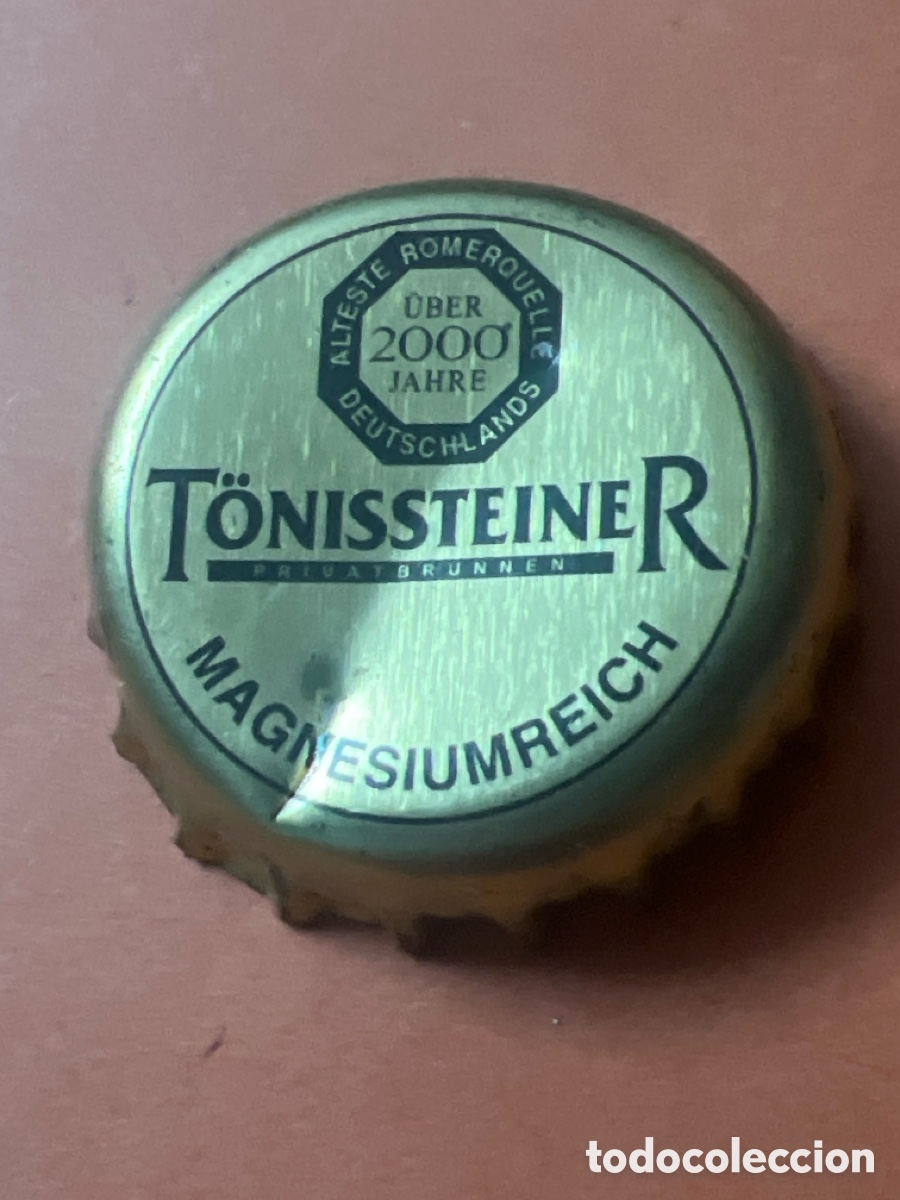 Otras botellas y bebidas antiguas de colecci&oacute;n: T4/X104/C2. Chapa Agua Mineral Carbonatada T&ouml;nissteiner