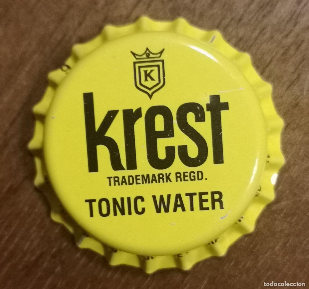 Otras botellas y bebidas antiguas de colecci&oacute;n: CHAPA TAP&Oacute;N CORONA ( nueva sin uso ) - KREST TONIC WATER ( Agua T&oacute;nica ) - AFRICA ( GAMBIA )