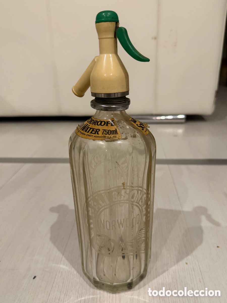 Otras botellas y bebidas antiguas de colecci&oacute;n: Sif&oacute;n Thompson&rsquo;s Norwood Australia 750ml