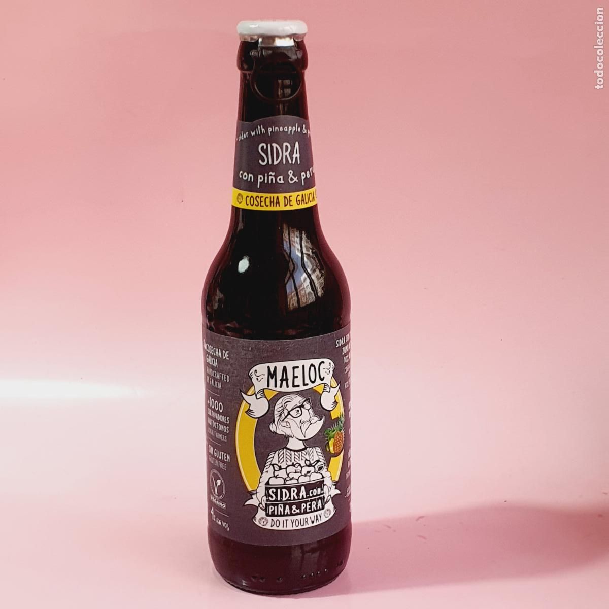 Sammeln andere Flaschen und Getr&auml;nke: BOTELLA-SIDRA CON PI&Ntilde;A Y PERA-MAELOC-HECHA EN GALICIA-VEGANO-CADUCADA-COLECCIONISTAS.