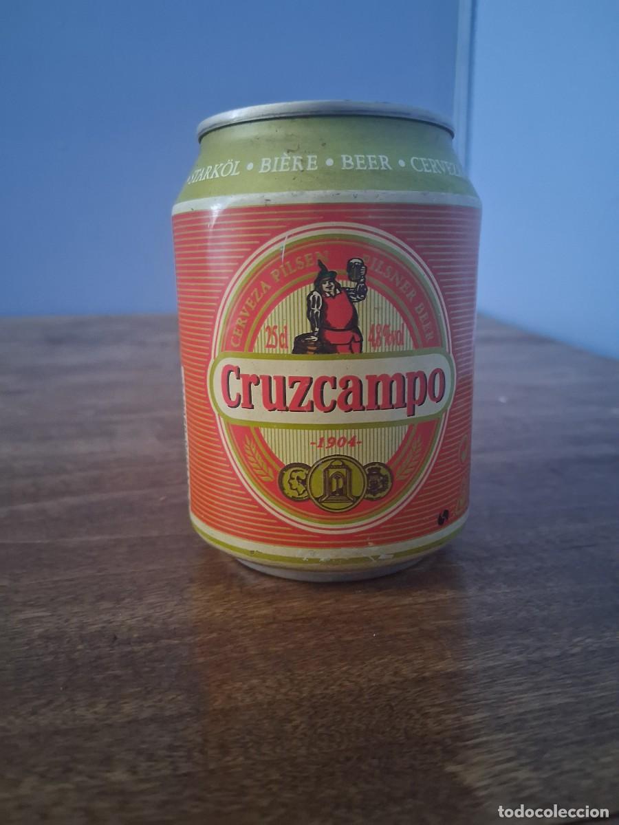 Otras botellas y bebidas antiguas de colecci&oacute;n: Lata de cerveza CRUZCAMPO Sevilla 25 cl peque&ntilde;a