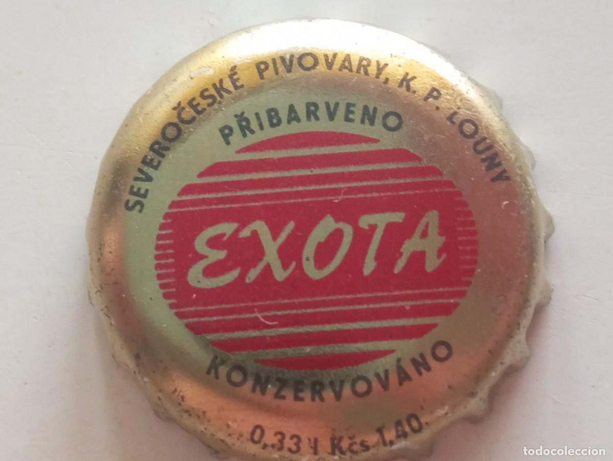 Otras botellas y bebidas antiguas de colecci&oacute;n: Chapa tap&oacute;n corona de la bebida 'checoslovaca' EXOTA SEVEROCESK&Eacute; PIVOVARY LOUNY