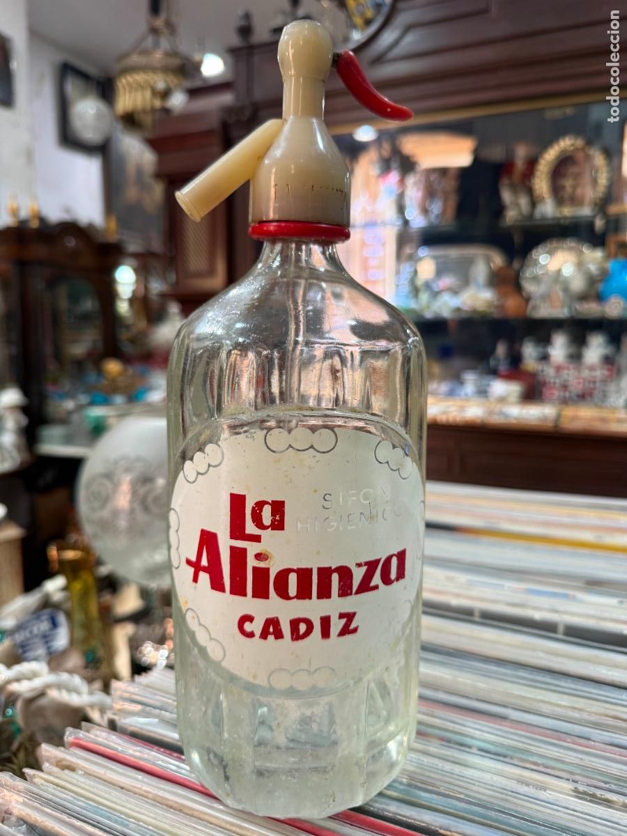Otras botellas y bebidas antiguas de colecci&oacute;n: ANTIGUO SIFON DE LA ALIANZA DE CADIZ