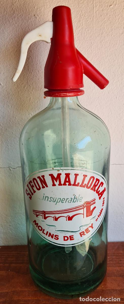 Otras botellas y bebidas antiguas de colecci&oacute;n: Antiguo sif&oacute;n Mallorca de Molins de Rey.