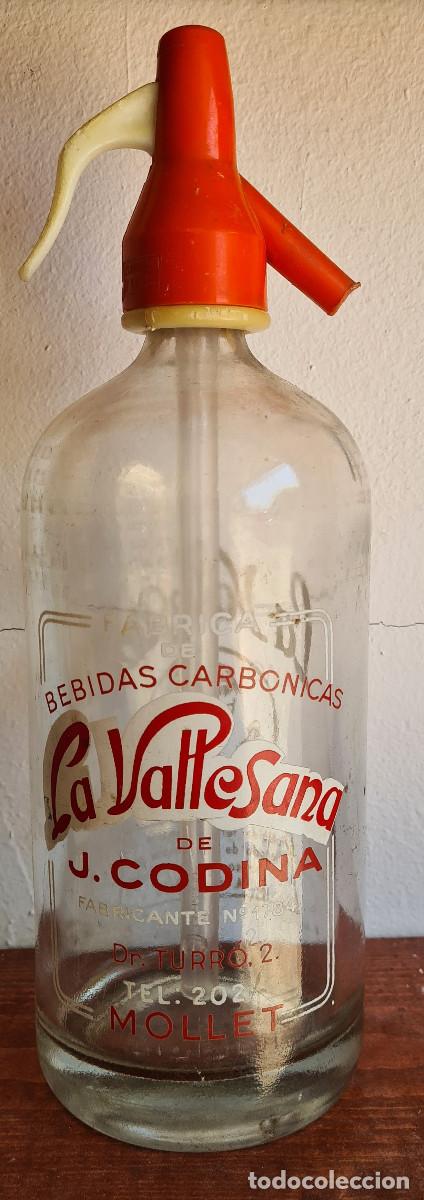 Otras botellas y bebidas antiguas de colecci&oacute;n: Antiguo sif&oacute;n La Vallesana de J.Codina Mollet.