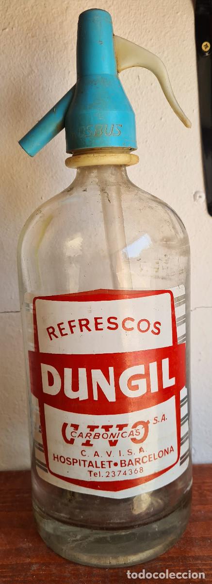 Otras botellas y bebidas antiguas de colecci&oacute;n: Antiguo sif&oacute;n Dungil de Hospitalet.
