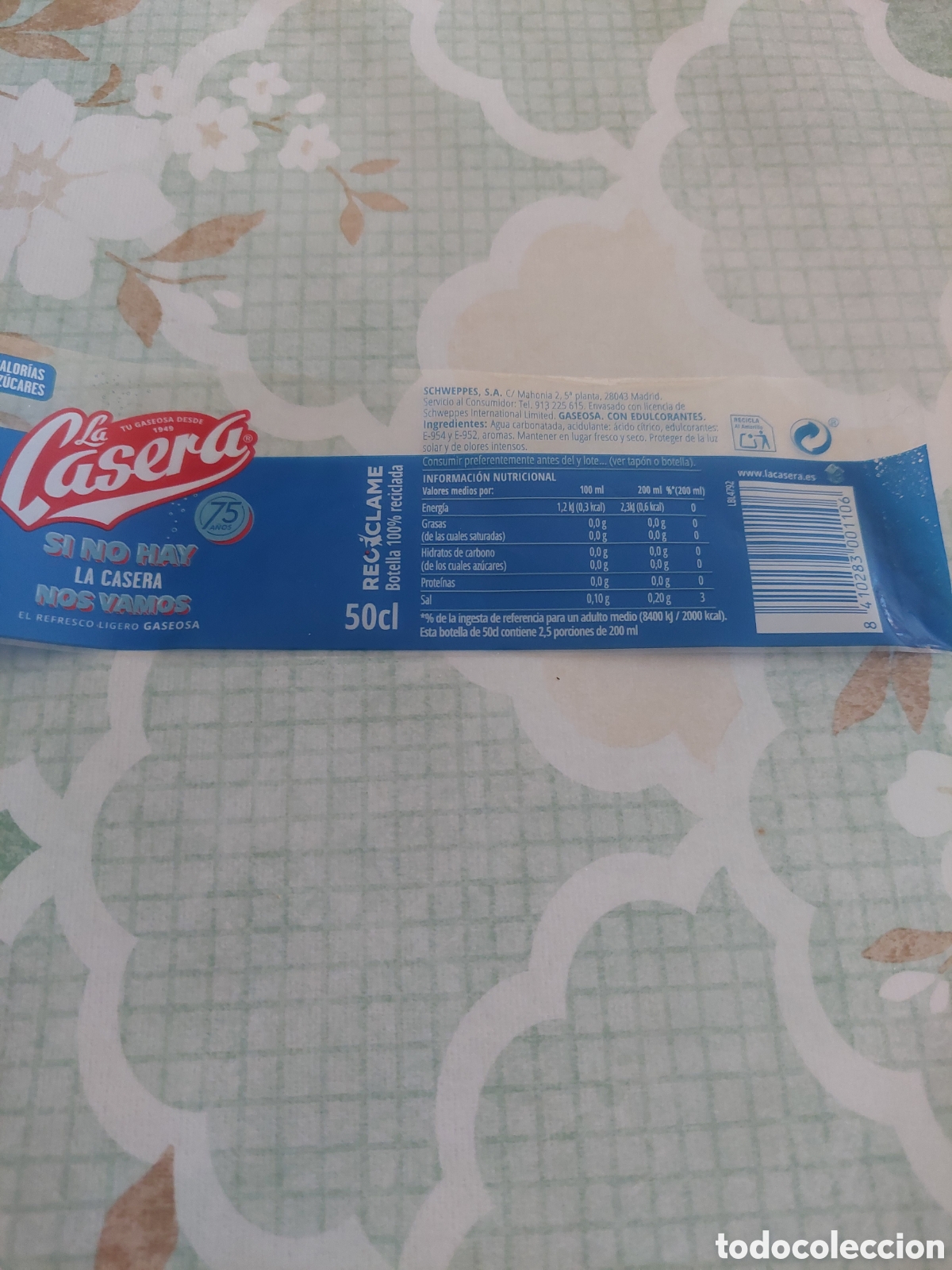 Otras botellas y bebidas antiguas de colecci&oacute;n: ETIQUETA 75 ANIVERSARIO LA CASERA 50 CL
