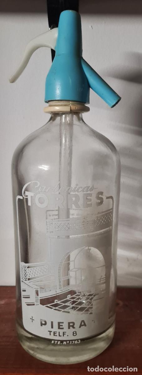 Otras botellas y bebidas antiguas de colecci&oacute;n: Antiguo sif&oacute;n carbonicas Torres de Piera.