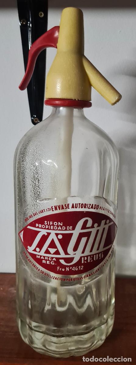Otras botellas y bebidas antiguas de colecci&oacute;n: Antiguo sif&oacute;n S.A, Gili Reus, ondulado.