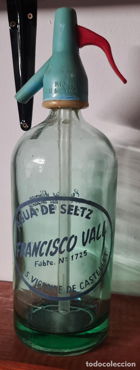 Otras botellas y bebidas antiguas de colecci&oacute;n: Antiguo sif&oacute;n Francisco Vall de S.Vicente de Castellet.