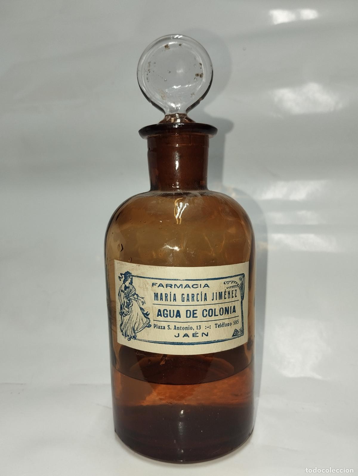 Otras botellas y bebidas antiguas de colecci&oacute;n: Frasco de farmacia agua de colonia Ja&eacute;n