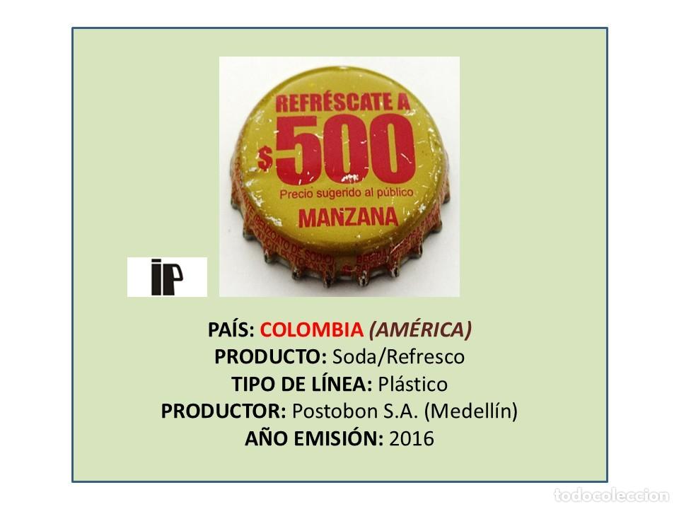 Otras botellas y bebidas antiguas de colecci&oacute;n: TAPON CORONA CAPSULA CHAPA SODA/REFRESCO POSTOBON MANZANA (COLOMBIA)