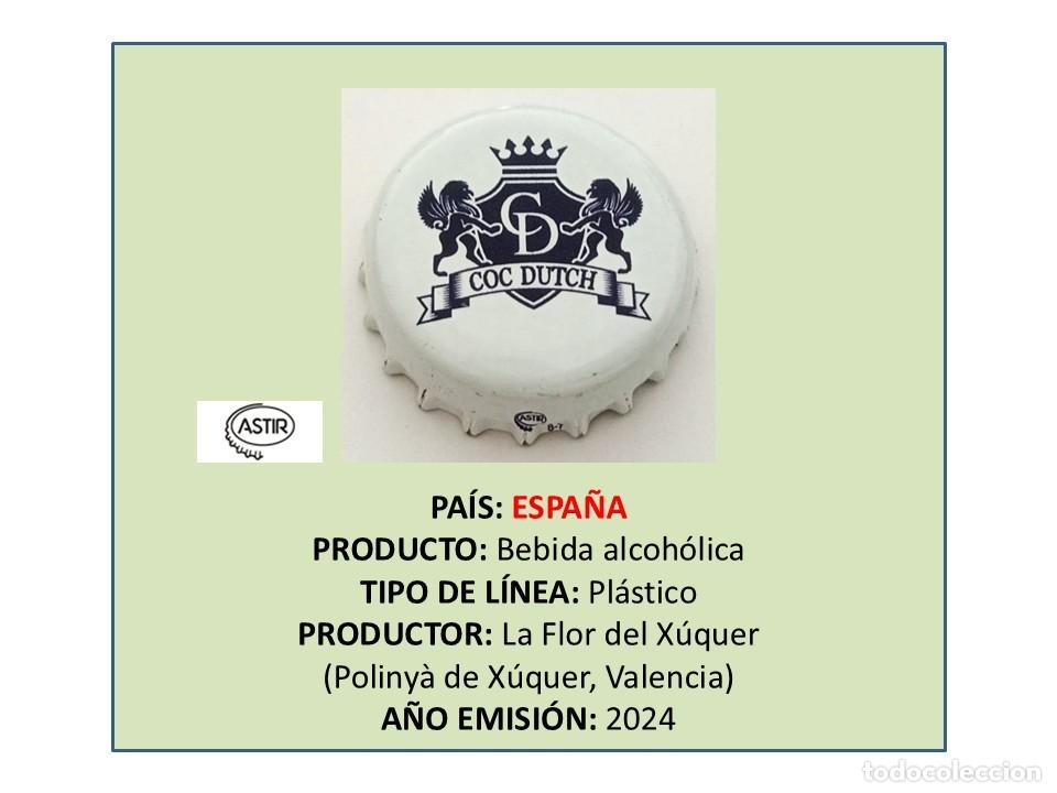 Otras botellas y bebidas antiguas de colecci&oacute;n: TAPON CORONA CAPSULA CHAPA BEBIDA ALCOH&Oacute;LICA COC DUTCH (ESPA&Ntilde;A)