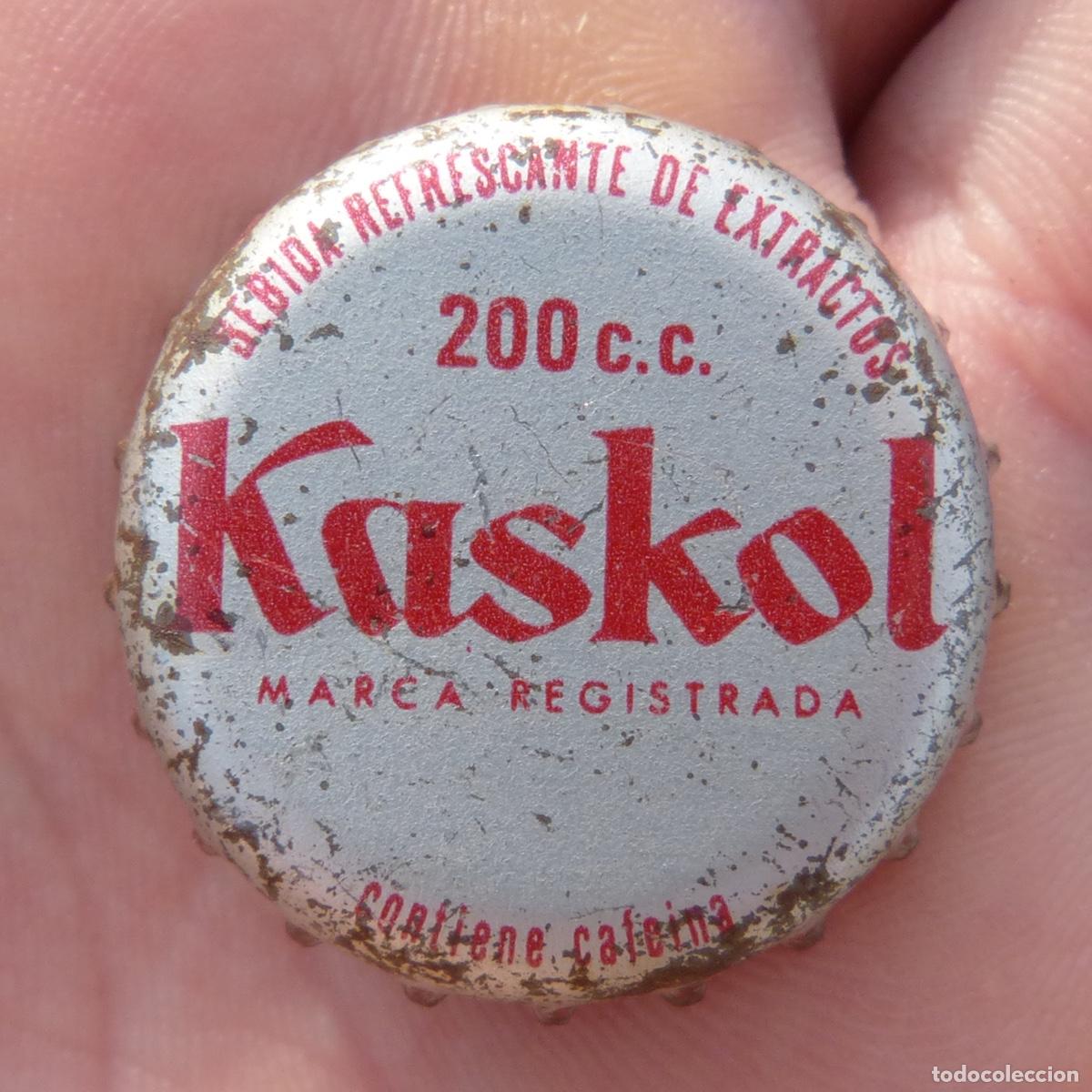 Otras botellas y bebidas antiguas de colecci&oacute;n: Chapa corona de refresco de cola , kaskol, 200cc,