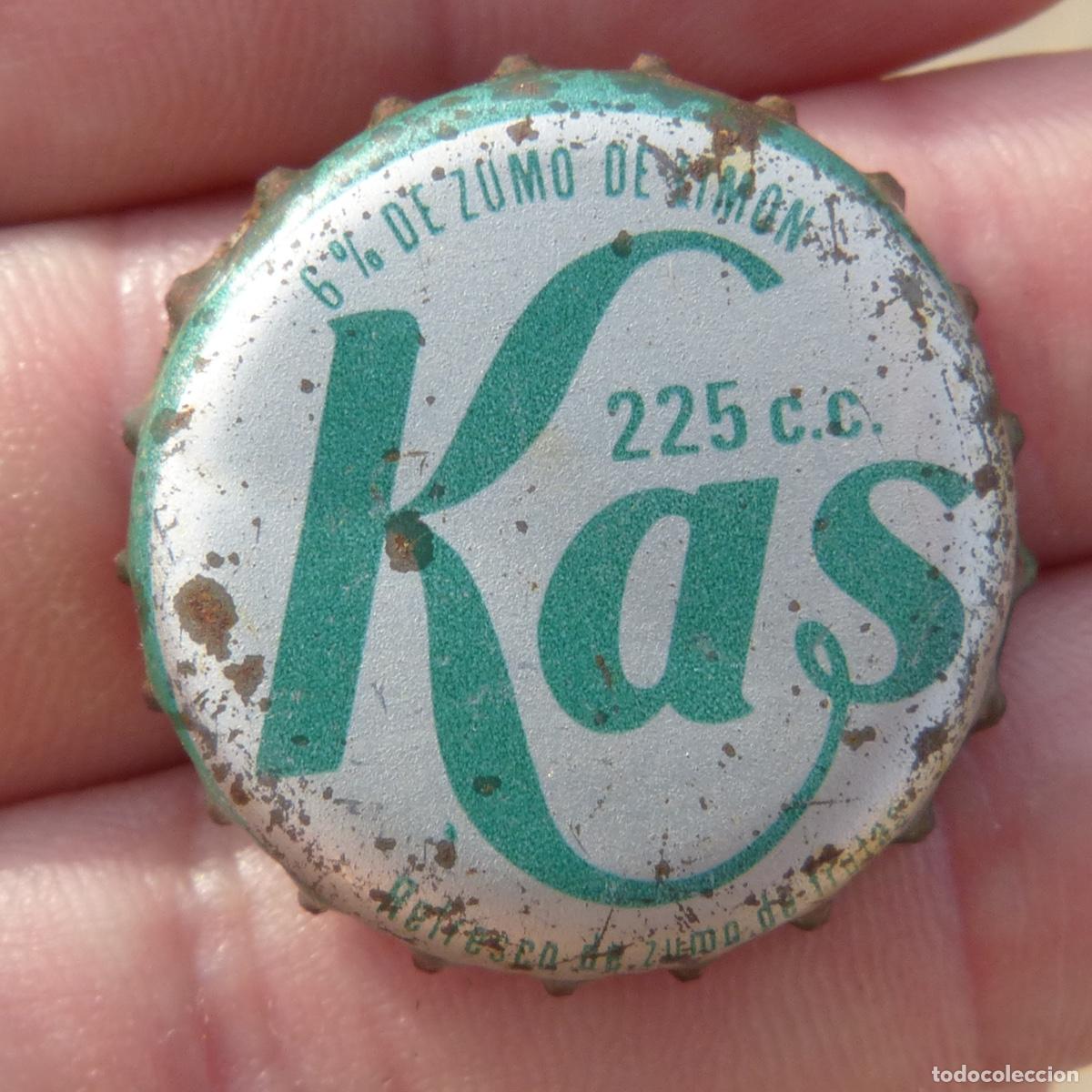 Otras botellas y bebidas antiguas de colecci&oacute;n: Chapa corona de refresco kas limon, 225cc.
