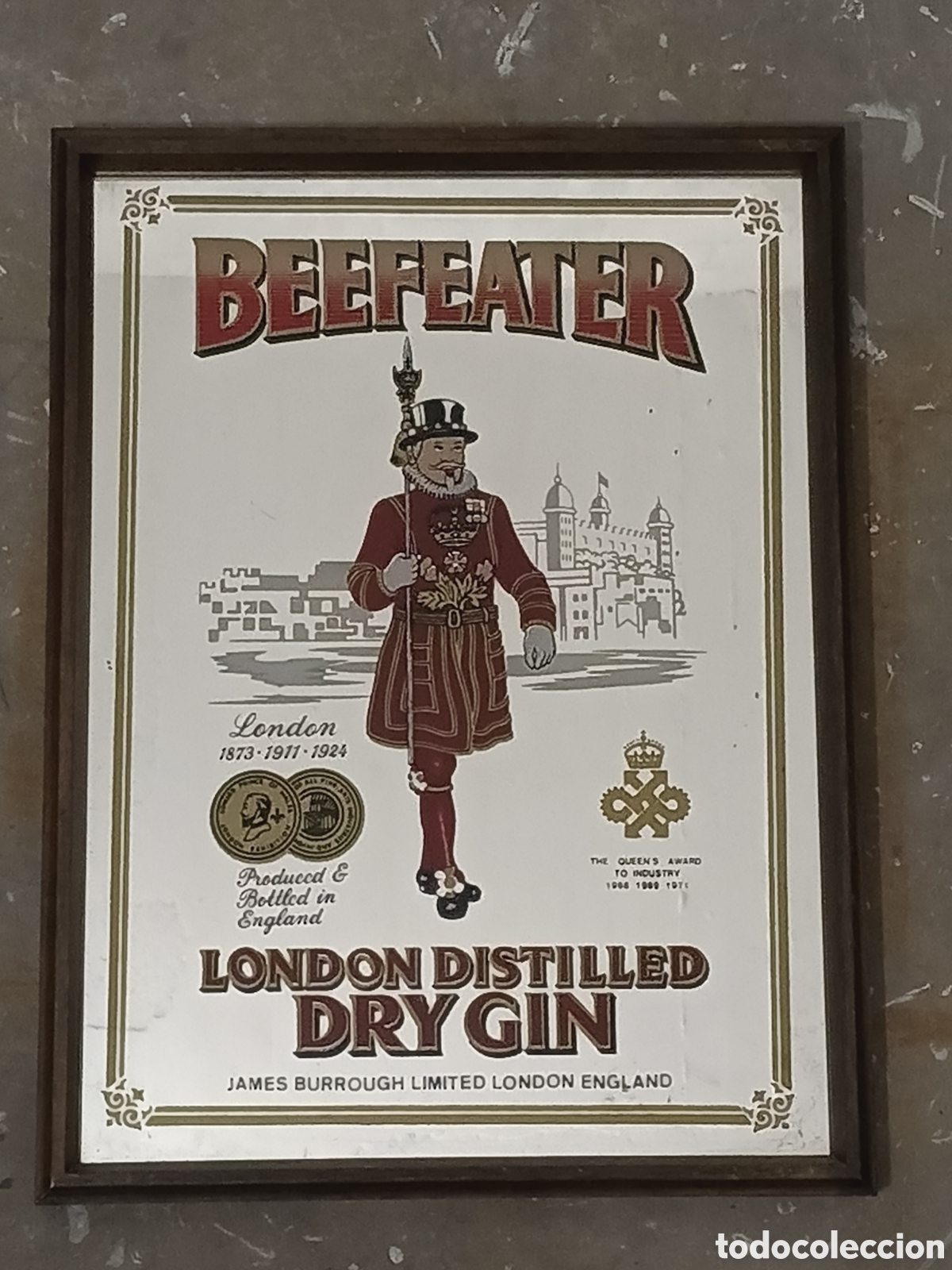 Otras botellas y bebidas antiguas de colecci&oacute;n: CUADRO ESPEJO BEEFEATER