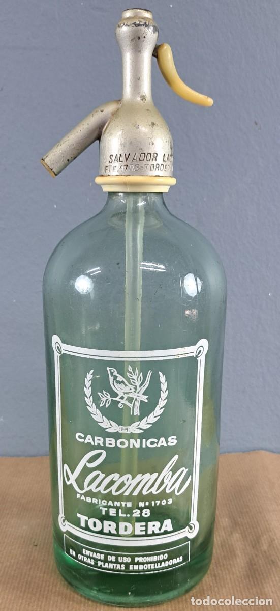 Otras botellas y bebidas antiguas de colecci&oacute;n: Sif&oacute;n Carbonicas Lacomba, Salvador Lacomba Tordera, a&ntilde;os 50&ndash;60