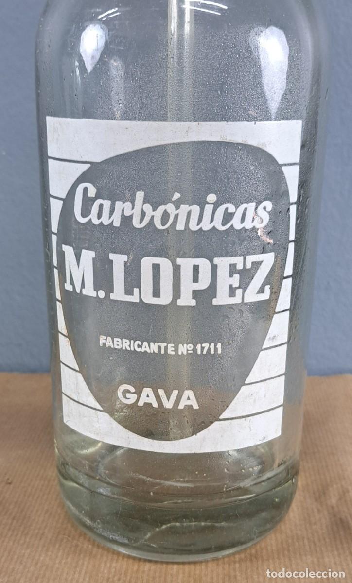 Otras botellas y bebidas antiguas de colecci&oacute;n: Sif&oacute;n Carb&oacute;nicas M. L&oacute;pez, Gav&agrave; (Barcelona), a&ntilde;os 50&ndash;60
