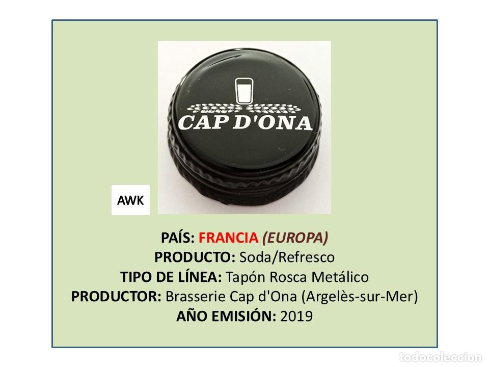 Otras botellas y bebidas antiguas de colecci&oacute;n: TAPON CORONA CAPSULA CHAPA ROSCA MET&Aacute;LICO T&Oacute;NICA CAP D'ONA (FRANCIA)