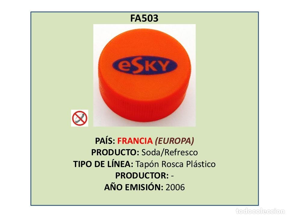 Otras botellas y bebidas antiguas de colecci&oacute;n: TAPON CORONA CAPSULA CHAPA ROSCA PL&Aacute;STICO ESKY NARANJA (FRANCIA)