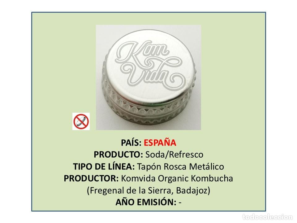 Otras botellas y bebidas antiguas de colecci&oacute;n: TAPON CORONA CAPSULA CHAPA ROSCA MET&Aacute;LICO KOMVIDA KOMBUCHA (ESPA&Ntilde;A)