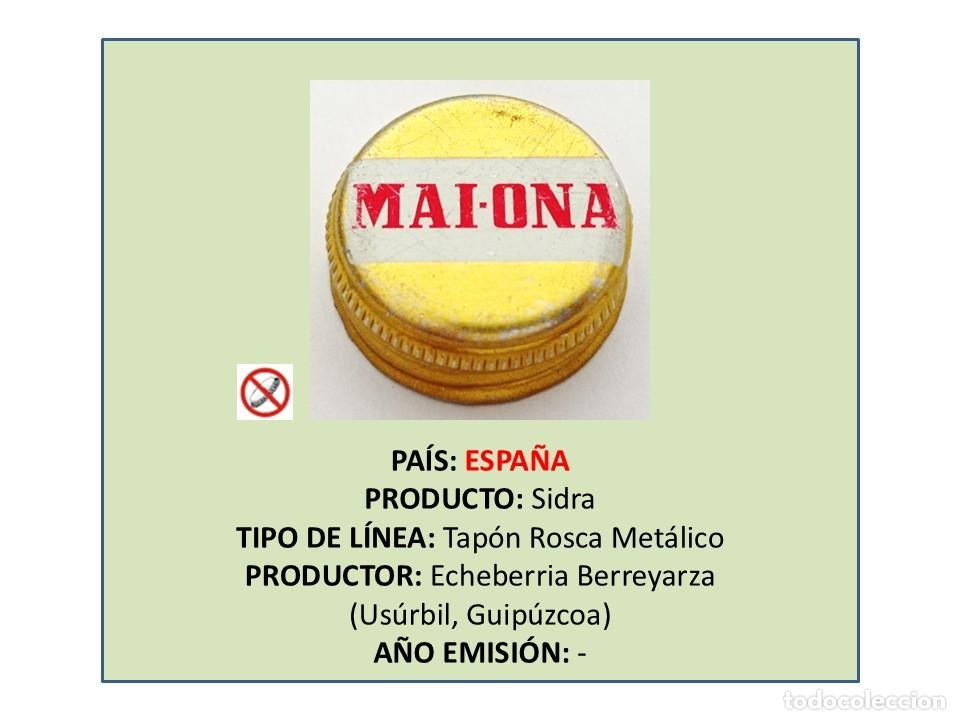 Otras botellas y bebidas antiguas de colecci&oacute;n: TAPON CORONA CAPSULA CHAPA ROSCA MET&Aacute;LICO SIDRA MAI&middot;ONA (ESPA&Ntilde;A)
