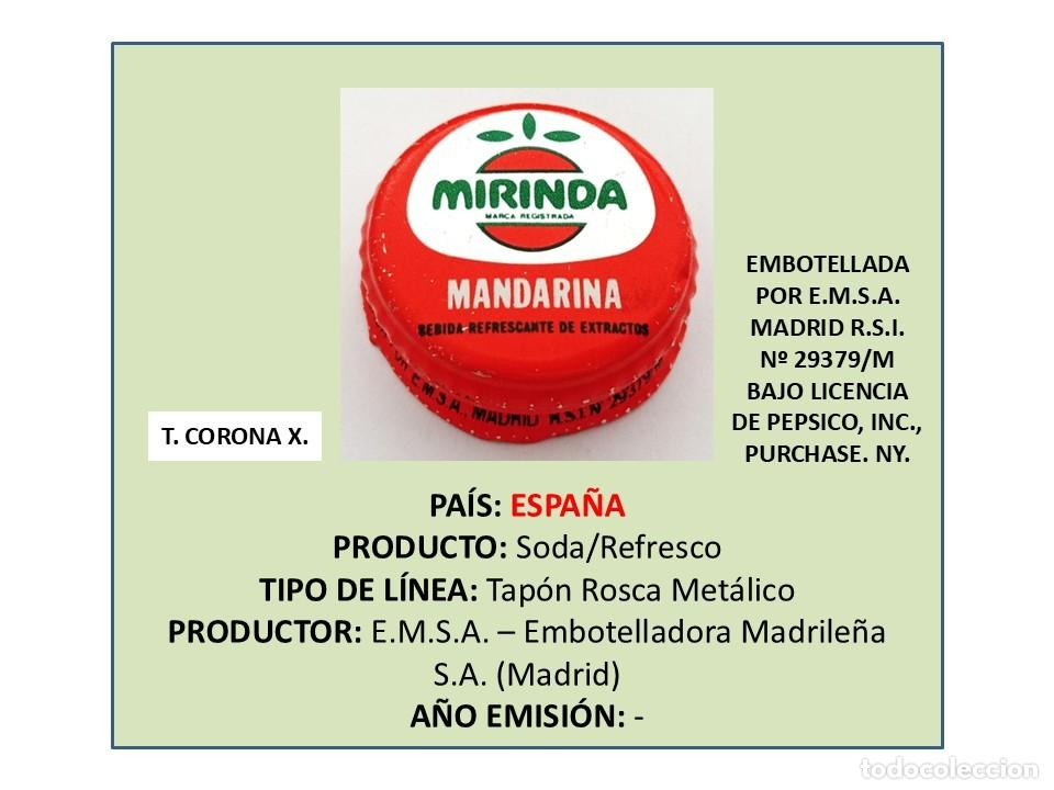 Otras botellas y bebidas antiguas de colecci&oacute;n: TAPON CORONA CAPSULA CHAPA ROSCA MET&Aacute;LICO MIRINDA MANDARINA (ESPA&Ntilde;A)